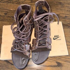 Nike Women’s Dark Brown Lace-Up Gladiator Sandals